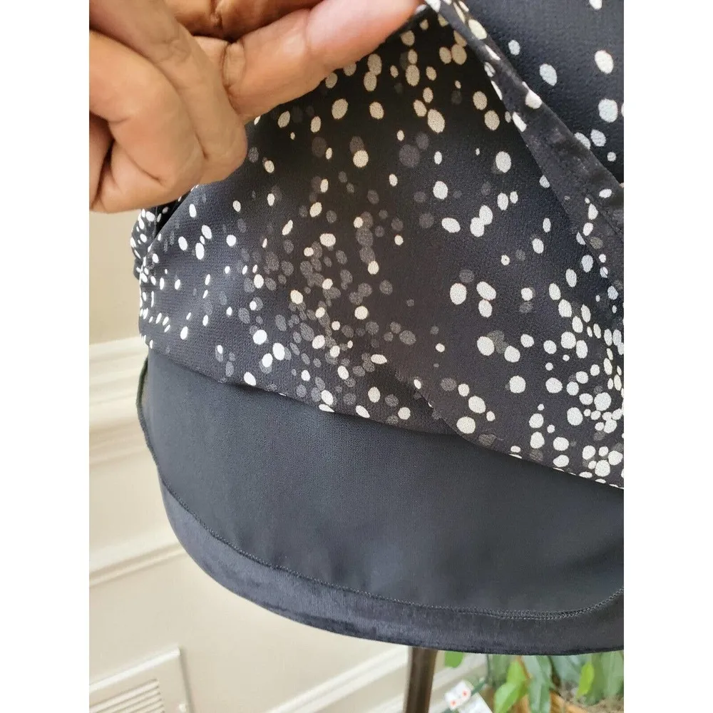 Veronica M Women Black Polka Dot Rayon Halter Neck Sleeveless Top Blouse Size XS - Image 4