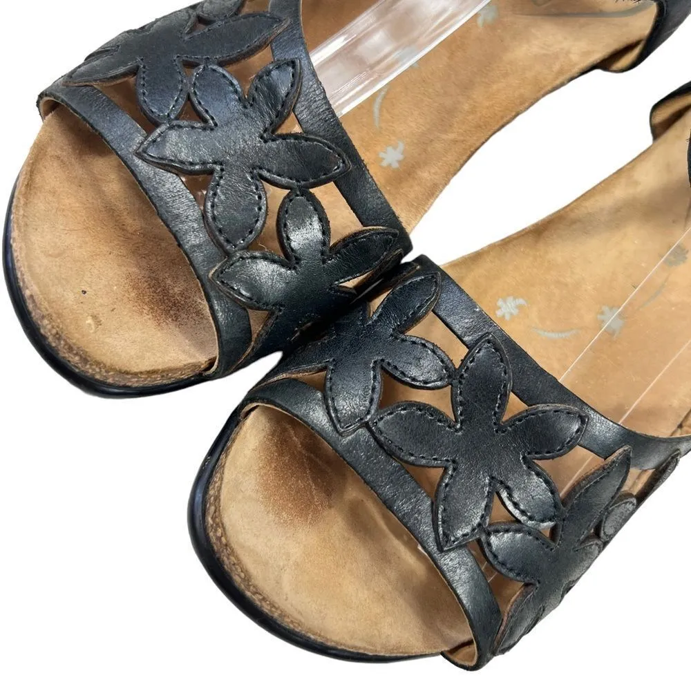 Dansko Coquette Laser Cut Floral Leather Sandals - Image 6