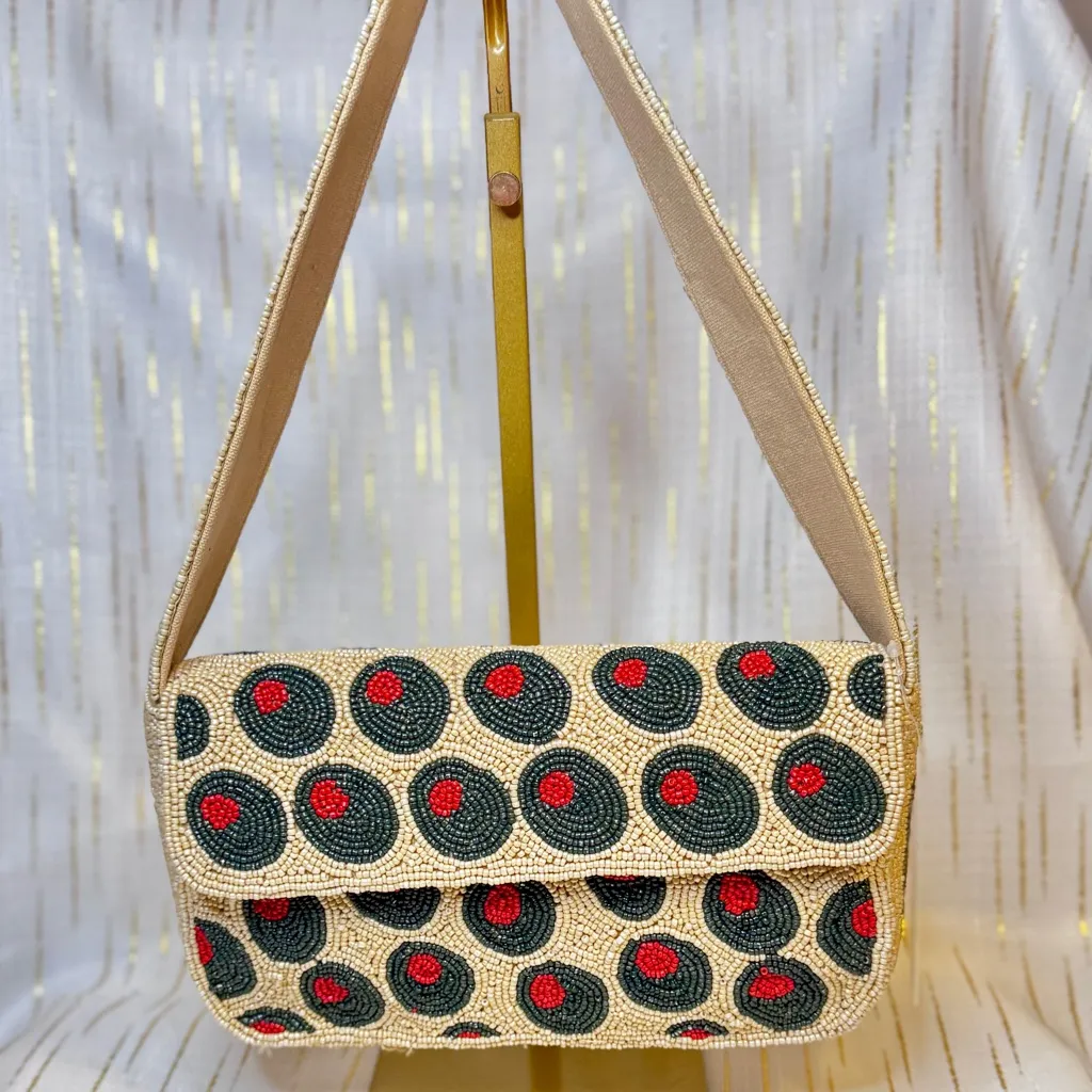 America & Beyond Beaded Shoulder Bag
Martini Olives NWT Tan - Image 3