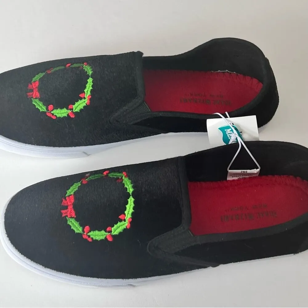 Isaac Mizrah Embroidered Holiday Wreath  Memory Foam Slip ON Sneakers Sz 7 - Image 14