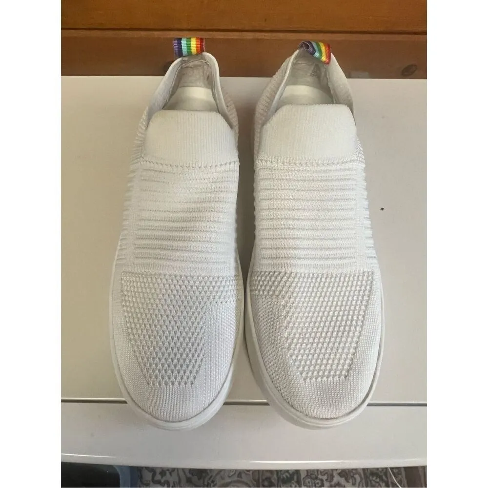 Steve Madden BEALE Sz 8.5 White  Knit Fabric Slip On Shoes - Image 6
