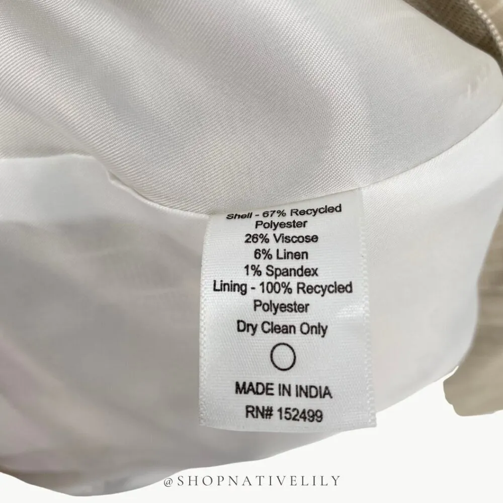 NWT Amour Vert Women’s Slim Tobie Blazer  | Sz Medium | Natural (Tan) Striped - Image 13