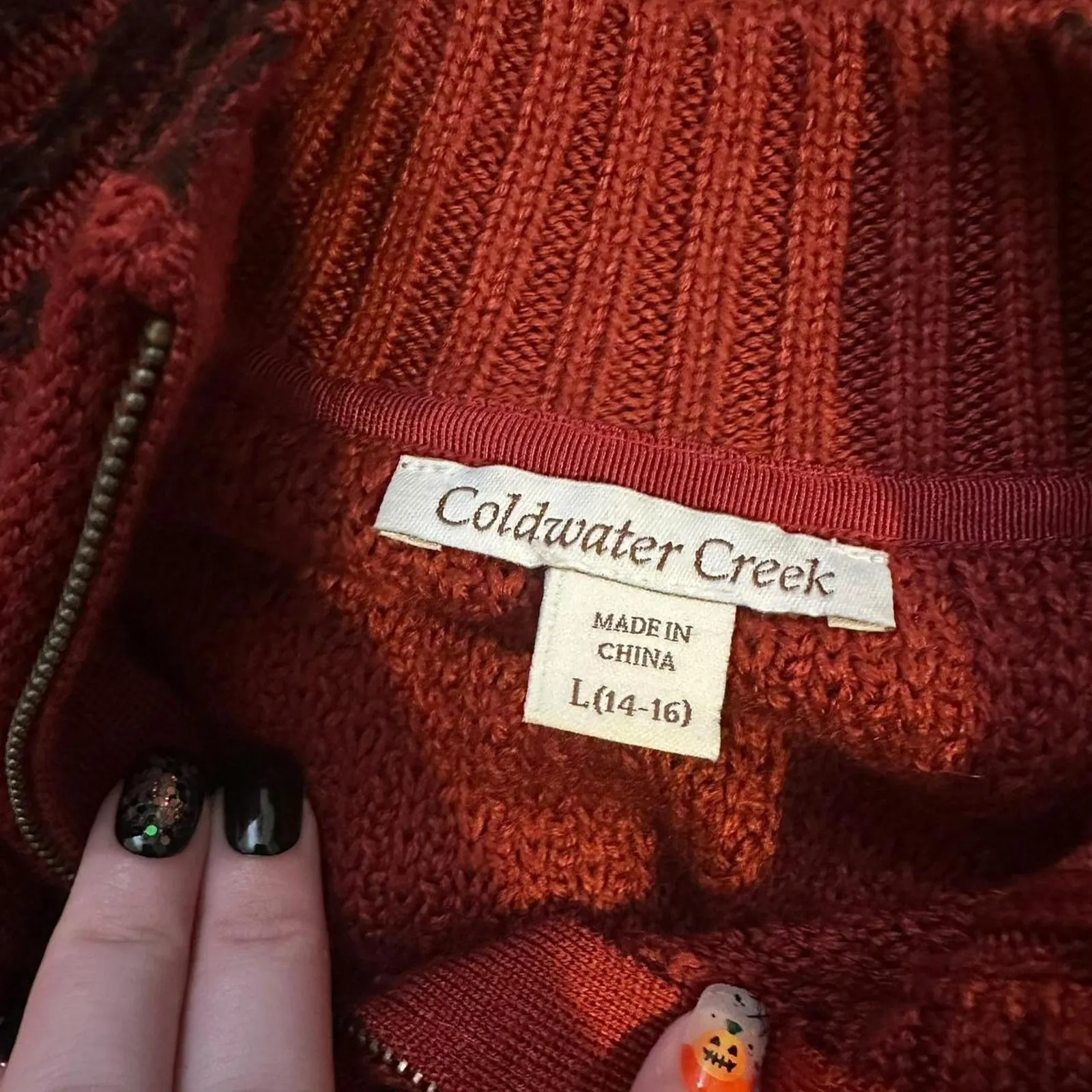 Burgundy red knit paisley r - Image 6