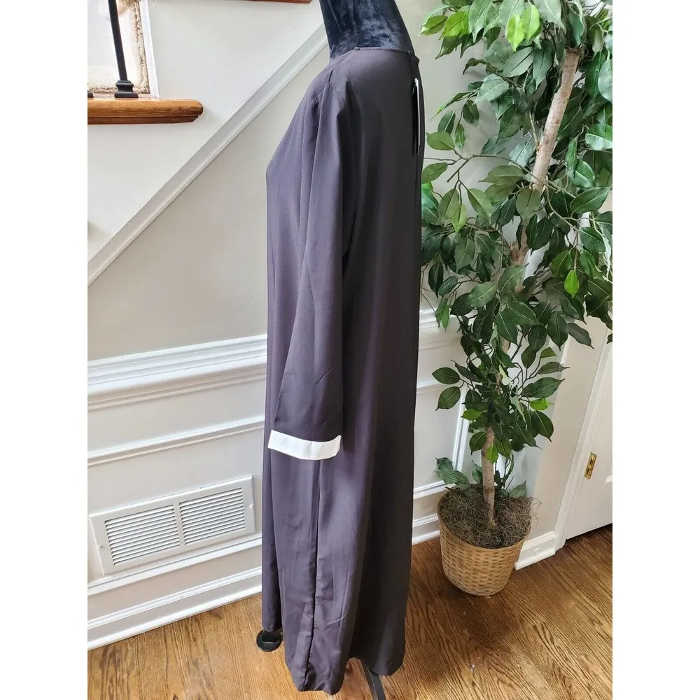 Zanzea Women's Solid Black Polyester Round Neck Long Sleeve Maxi Dress Size XL - Image 5