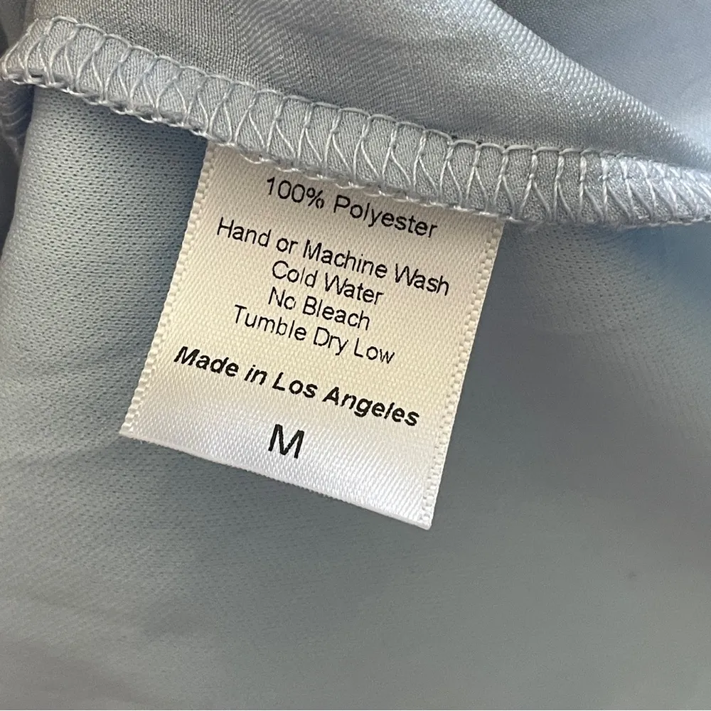 Lucy in the Sky Maxi Dress satin cowl high slit womens Blue medium wedding party - Image 4