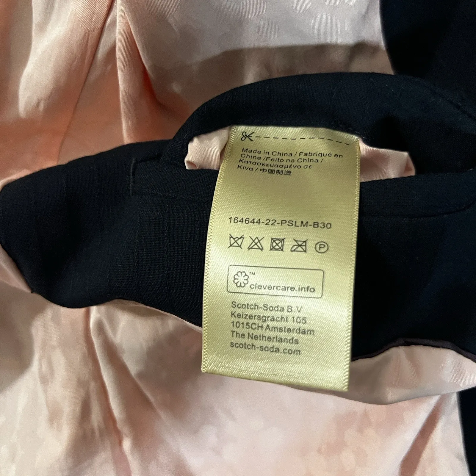 Scotch And Soda Navy Blue Women’s Blazer Size Medium Striped Collared One Button - Image 7