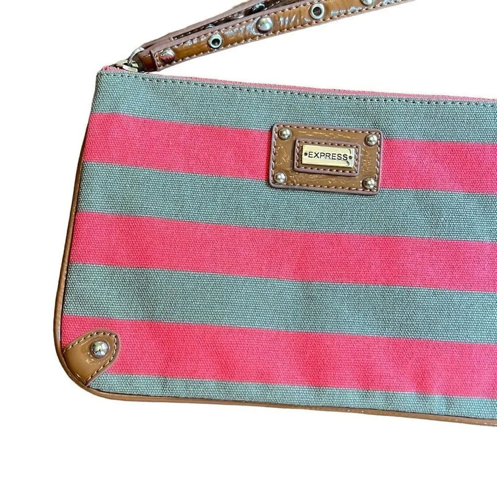 Express tan and coral wristlet clutch - Image 2