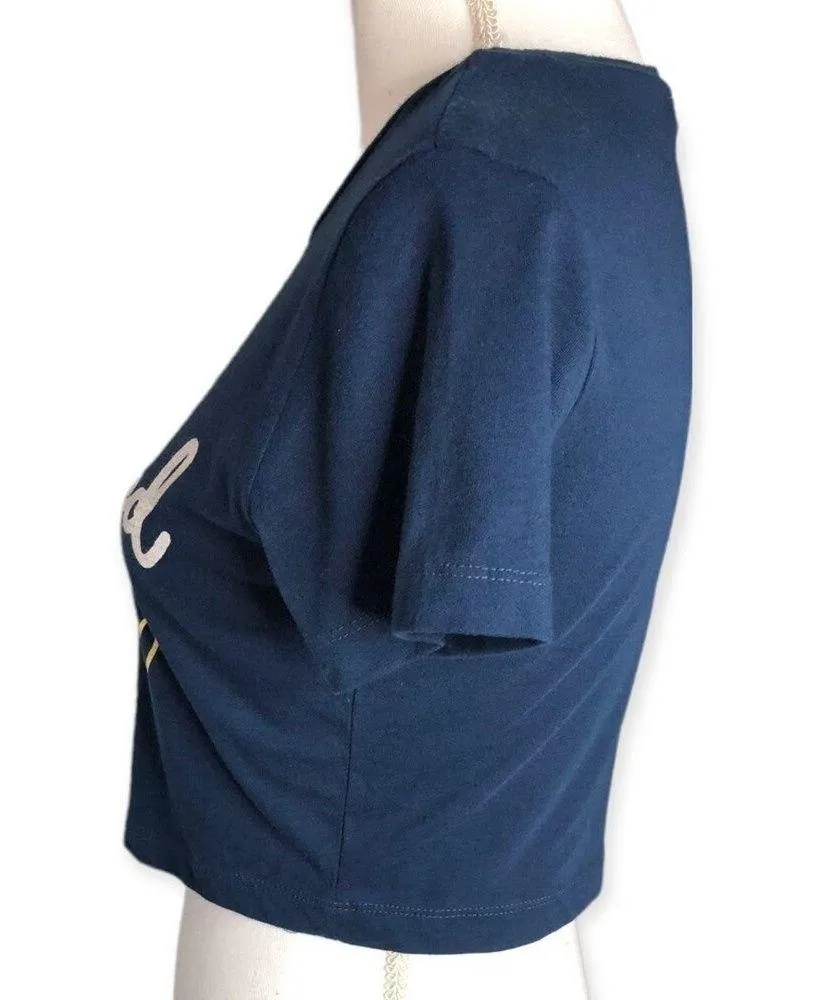 Rio of Stars Blessed Short Sleeve Crop Top Blue Size M - Image 2