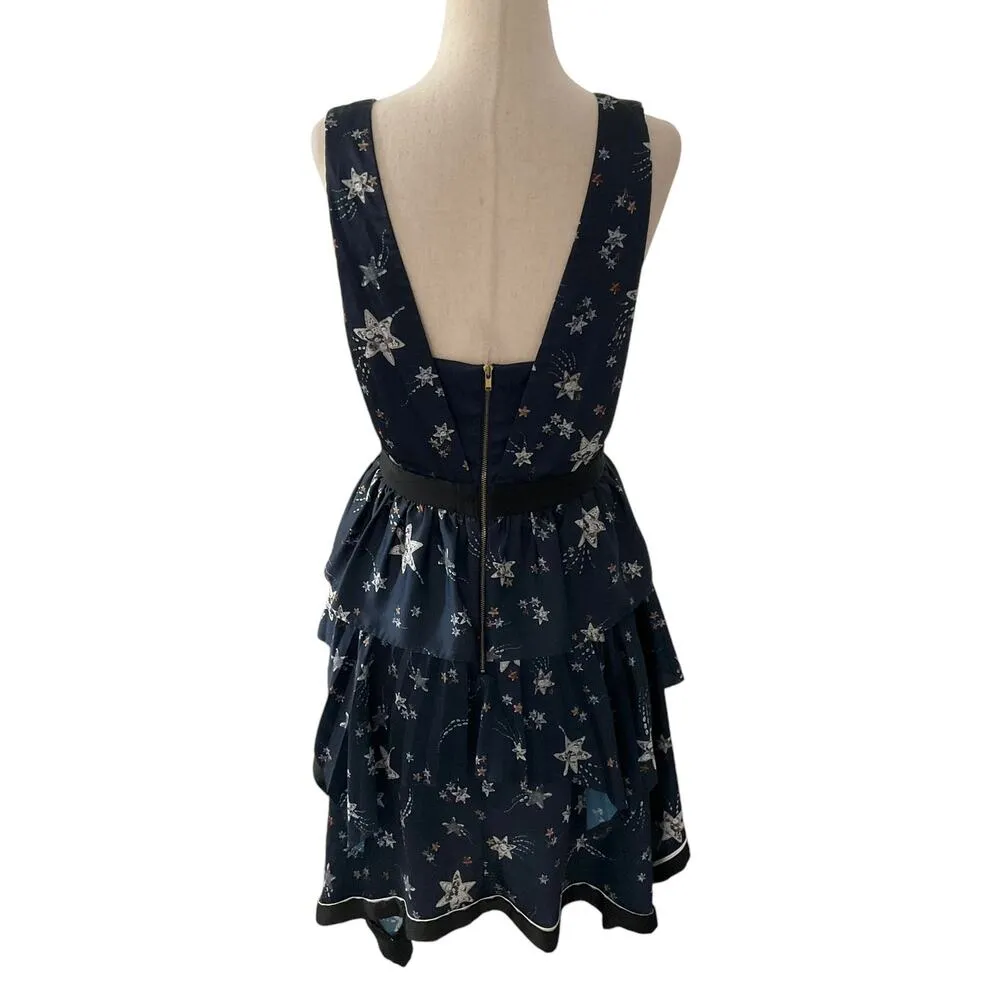Self-Portrait Blue Star Asymmetrical Handkerchief Dress Women Size 6 | 56-12 - Image 2