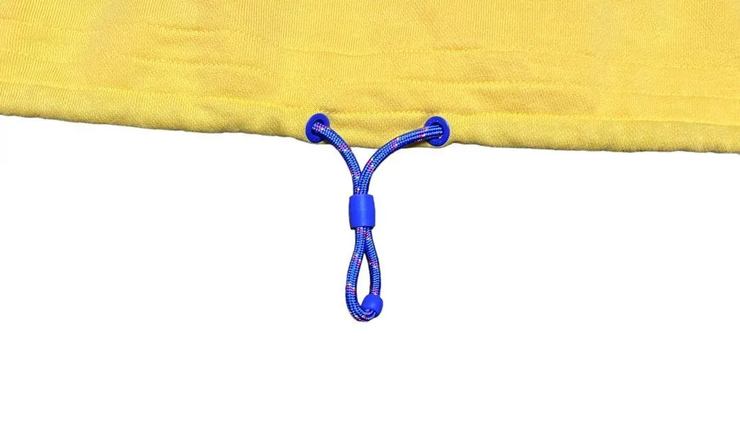 Nike Icon Clash semi cropped graphic top topaz yellow drawstring waist XS - Image 6