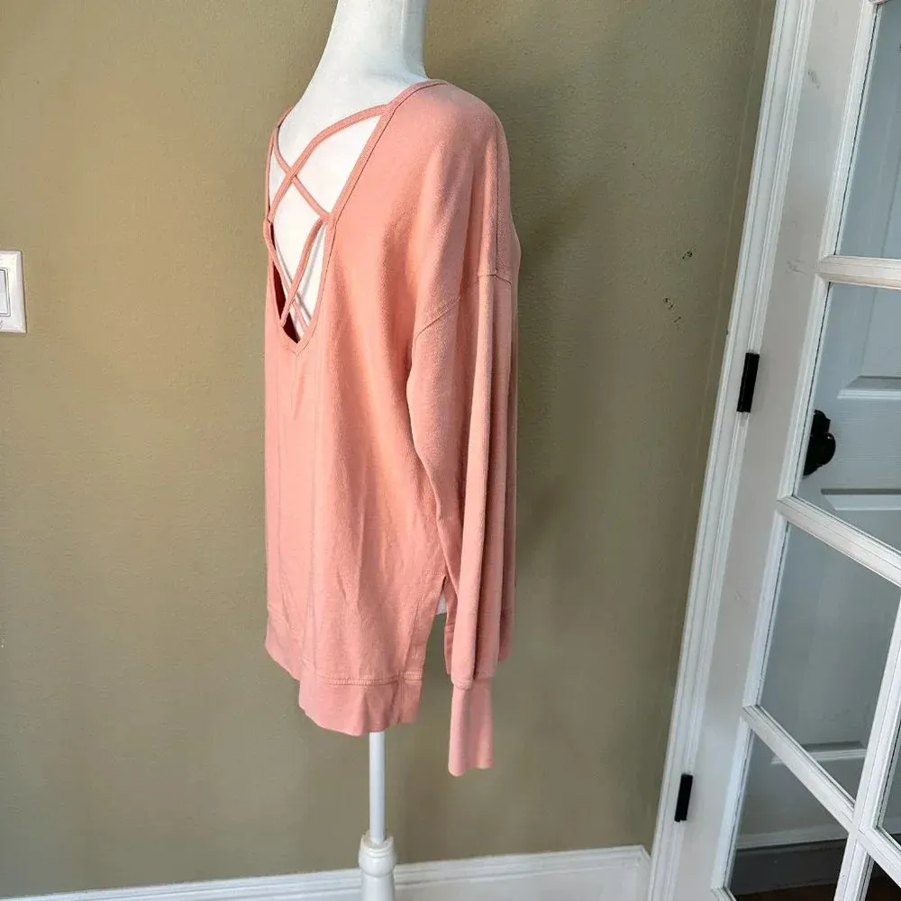 SWEATY BETTY Lace Up Strappy Back Sweatshirt Long Sleeve Top - 4/6 - Image 8