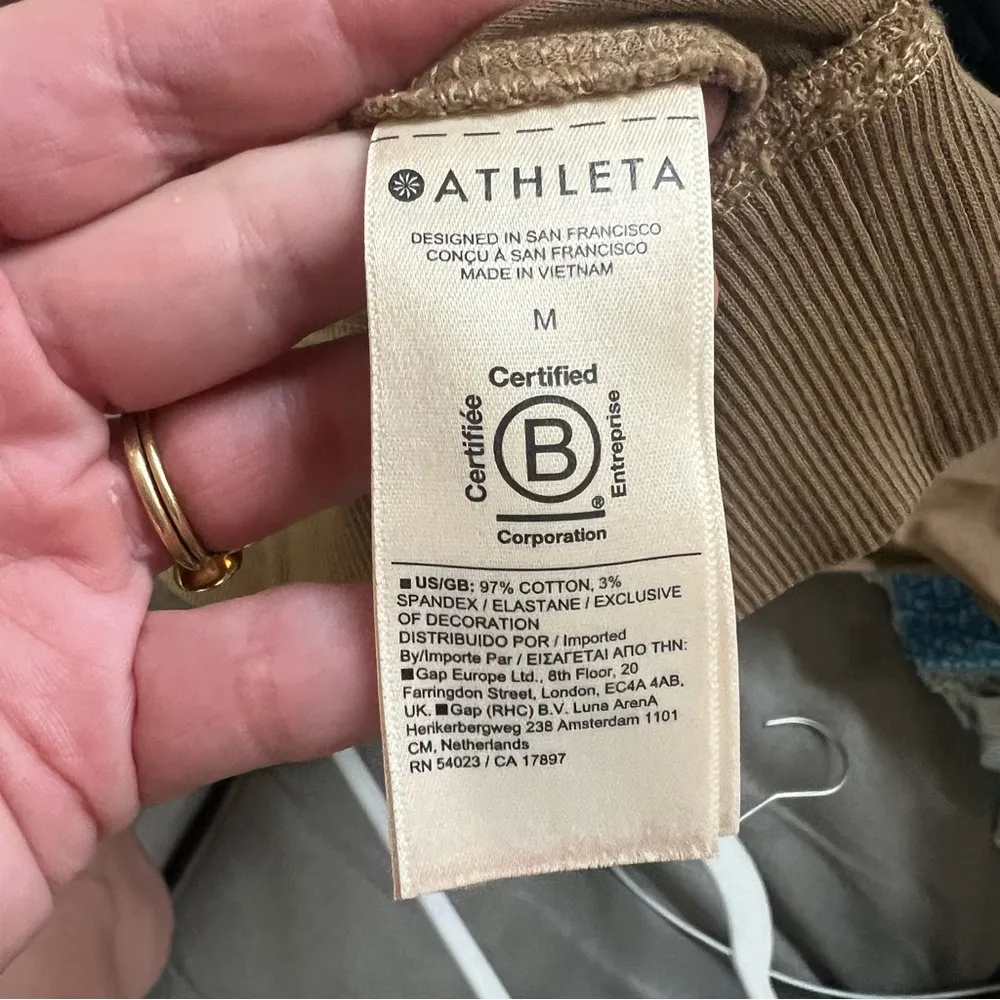 ATHLETA sundown hoodie sweatshirt in camel brown tan sz medium pullover - Image 9