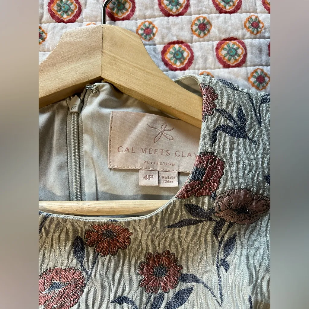 EUC Gal Meets Glam Lola Dancing Daisy Jacquard Midi Dress Size 4P Retails $188 - Image 7