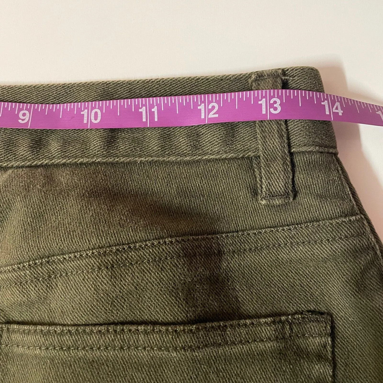 Vintage Jones New York Sport Petite Olive Green Straight Leg Jeans Size 6P GUC - Image 5