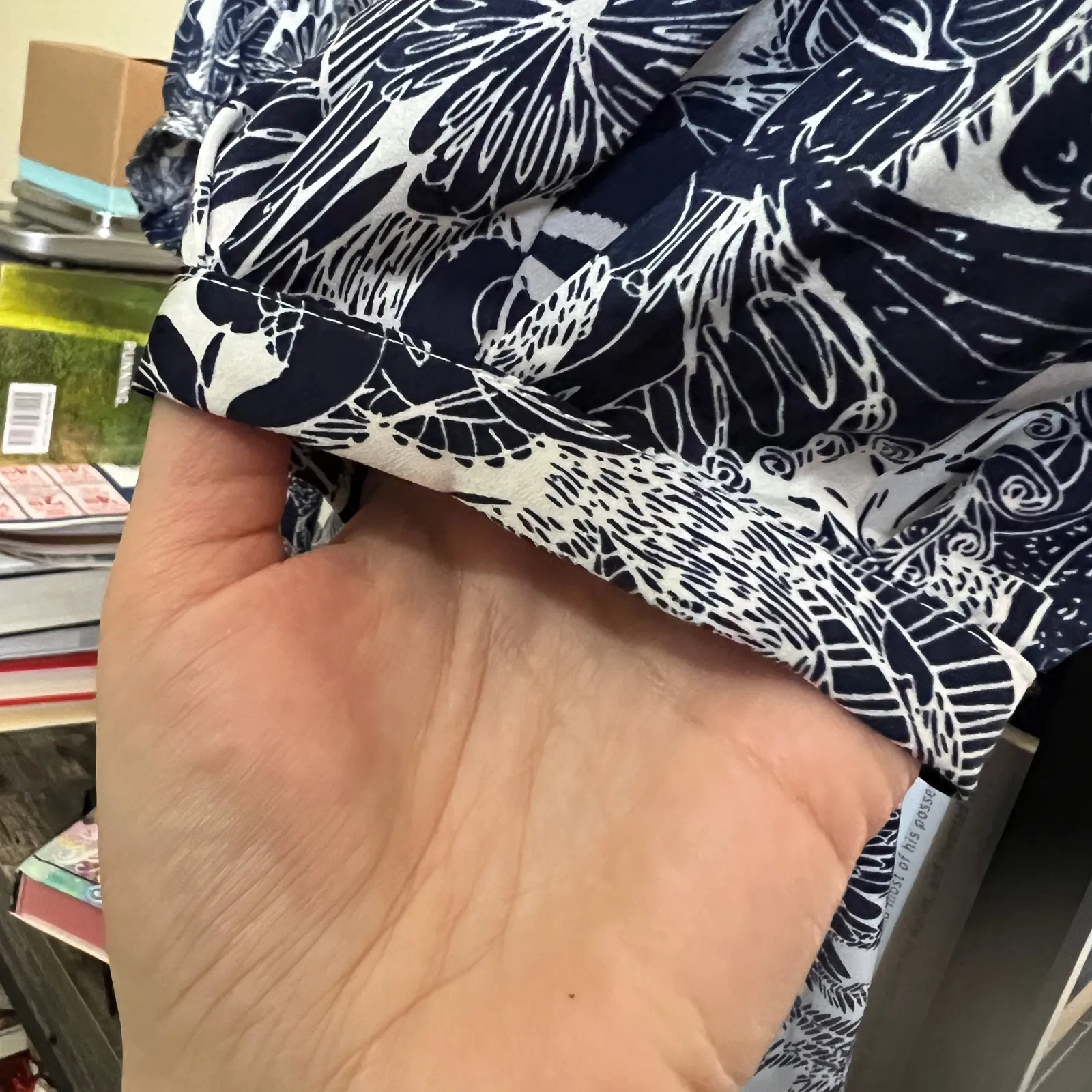 H&M Size 2 Floral 3/4 Cuff Sleeve Elastic Square Neck Waist Tie Shift Dress - Image 8