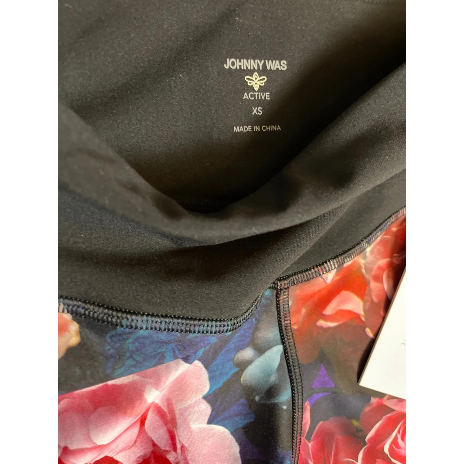 Johnny Was Active V-Yoke Studio Bee‎ Leggings Boho Chic Size XS - Image 7