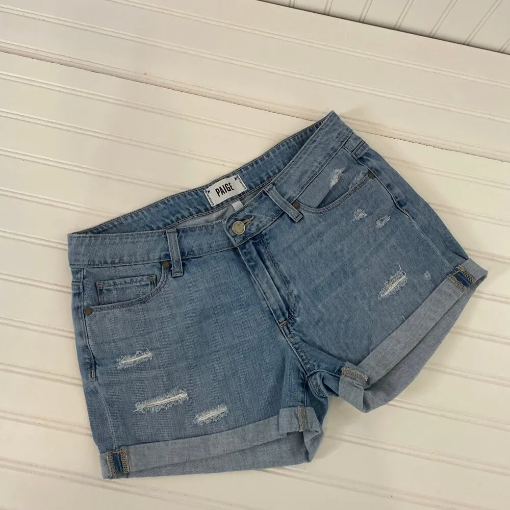 Paige & Pastel Embroidered Smocked Top & Cut Off Denim Shorts SET OF 2 Size 27 S - Image 8