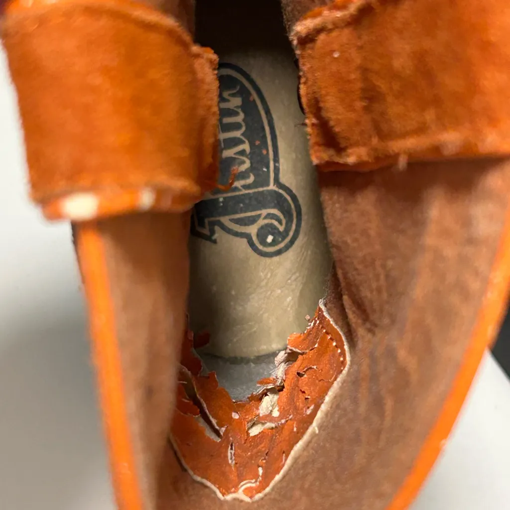 Justin Orange Cowboy Boots Size 8 - Image 13