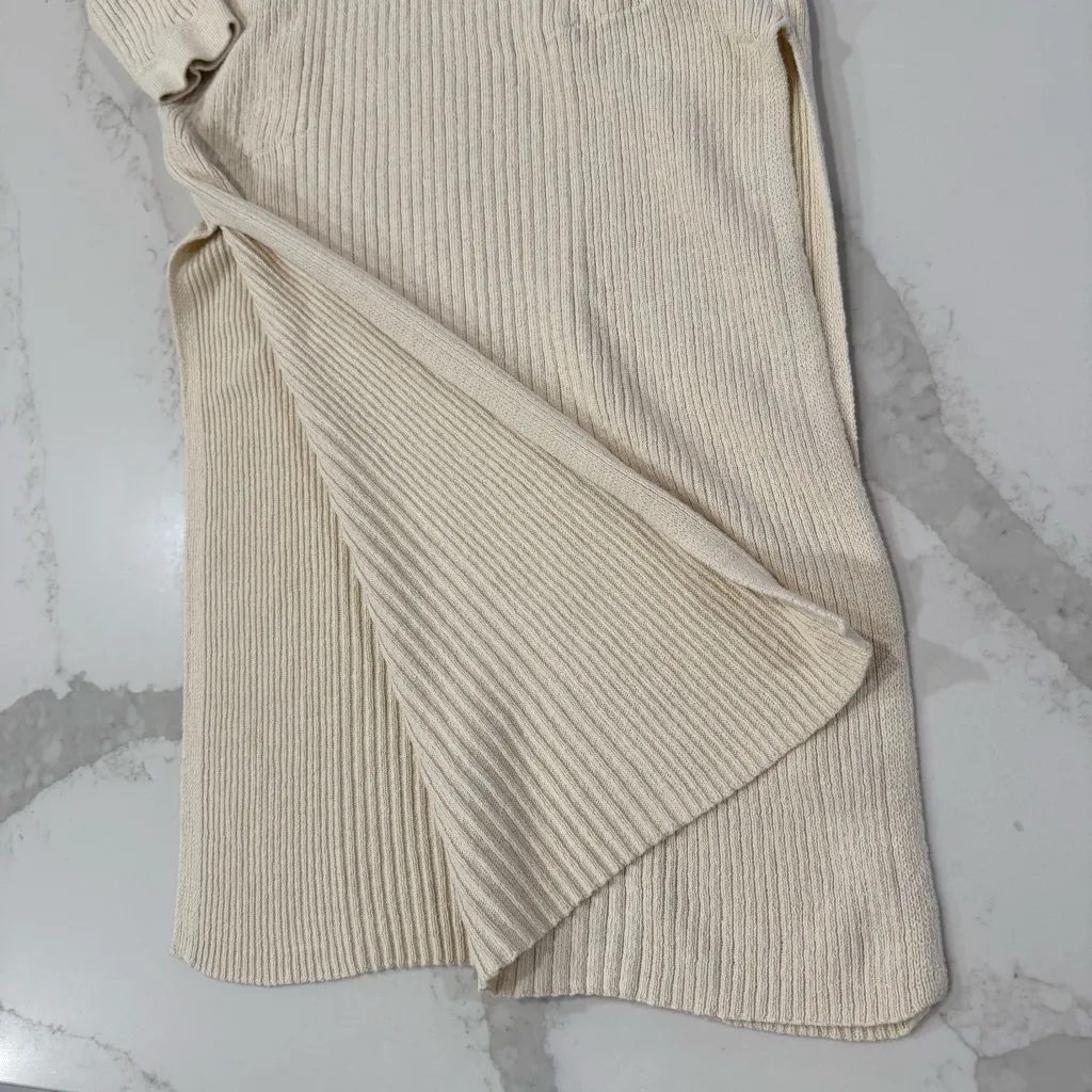 Free People Beach Free Fall Knit Sweater Henley Maxi Dress Women’s Small Oatmeal - Image 7