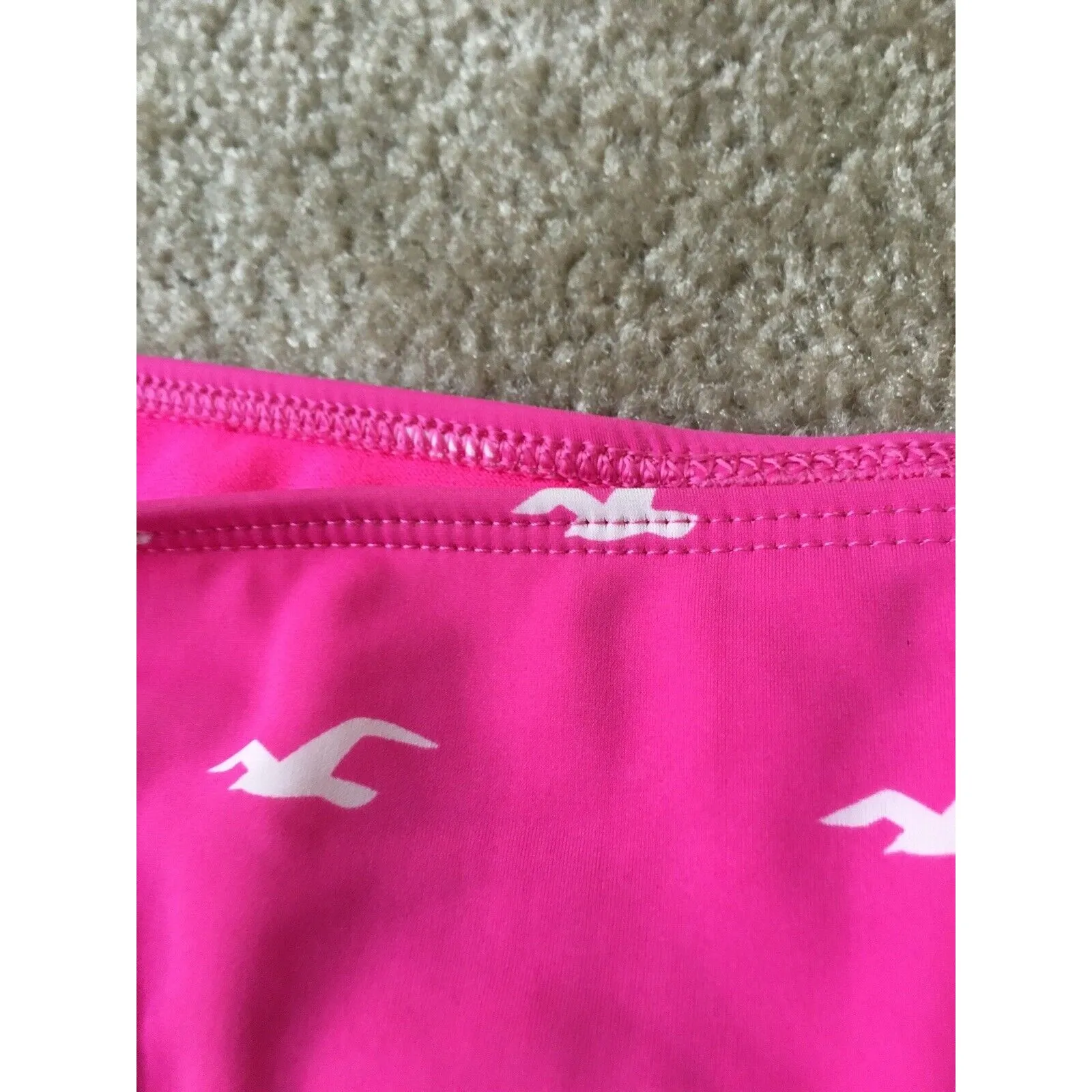 Hollister Women's Bird Print Swim Bikini Bottom Swimwear Size S White - Image 4