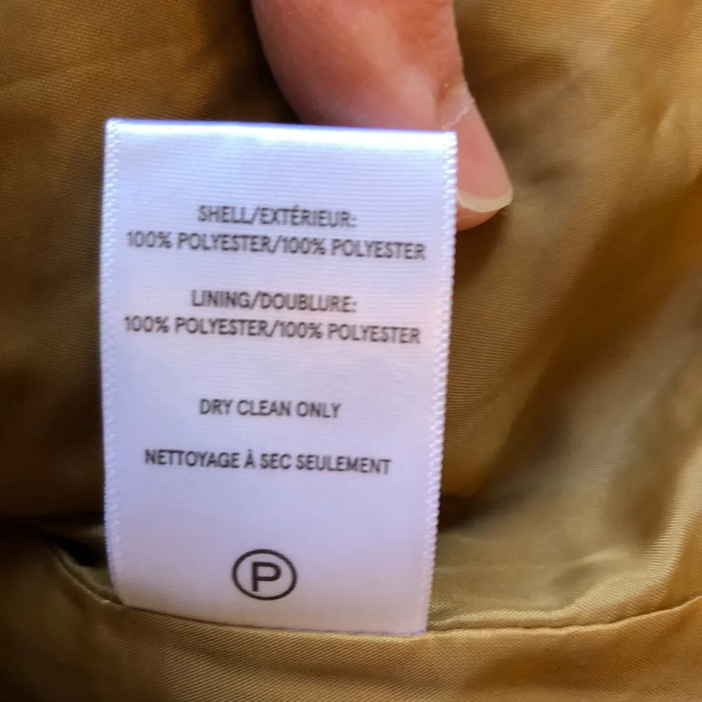 VIGOSS NWT Womens Lemon Brown Tan Yellow Plaid Double Breasted Peacoat Large - Image 12