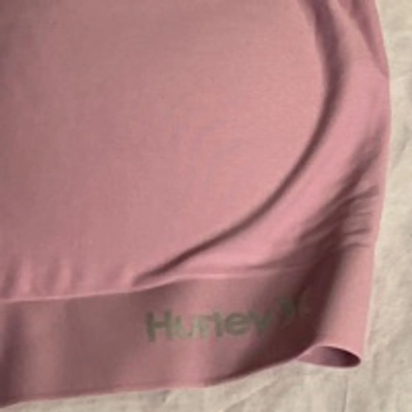 Pink Logo Strap Bralette Hurley Small Stretchy Sports Lounge Top - Image 4