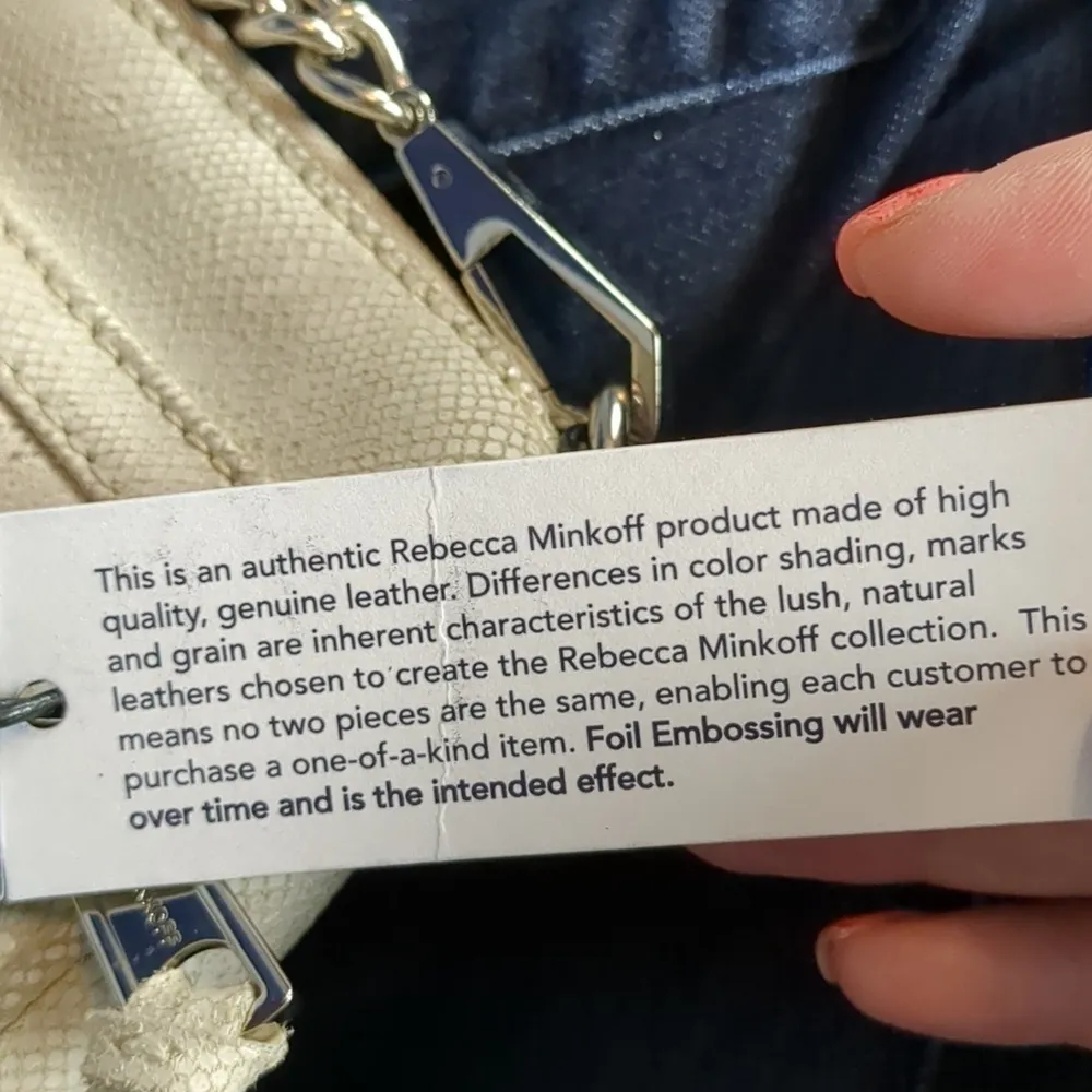 Rebecca Minkhoff grey mini MAC snakeskins leather handbag - Image 5