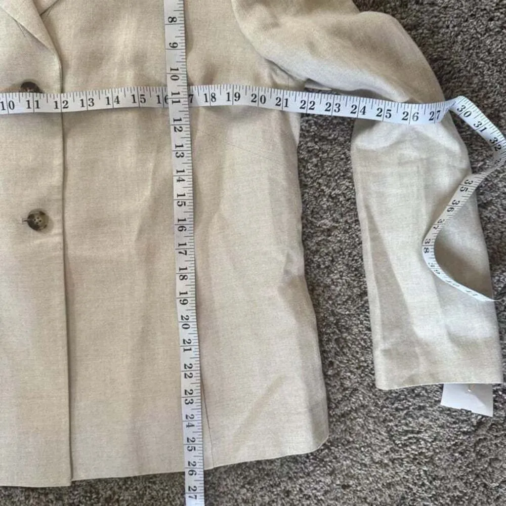 The Works Saks Fifth Avenue Women's Linen Blazer‎ Jacket Career Size 16 Office - Image 3