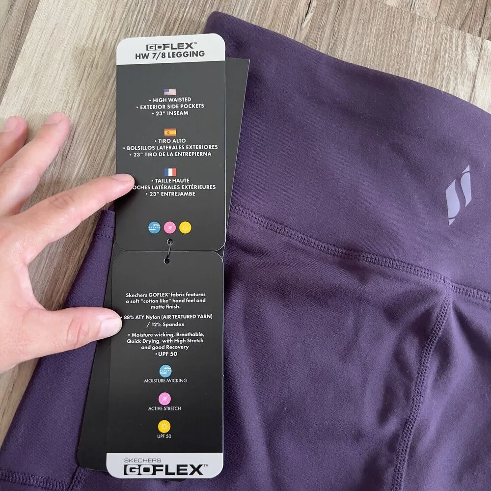 Skechers Women's GoFlex GoWalk High Waisted 7/8 Legging Purple Medium - Image 6