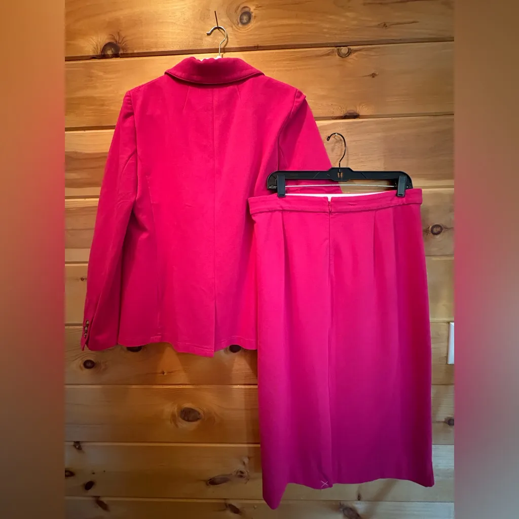 J. Crew Vibrant Pink Blazer and Skirt Set size 14 * - Image 4