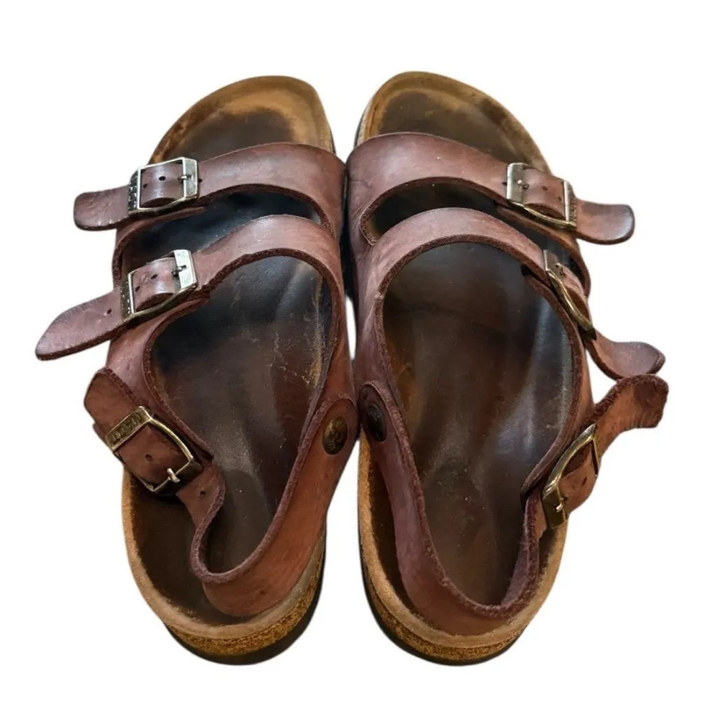 Naot Women’s Leather Sandal Slip On Size 8 Brown - Image 6