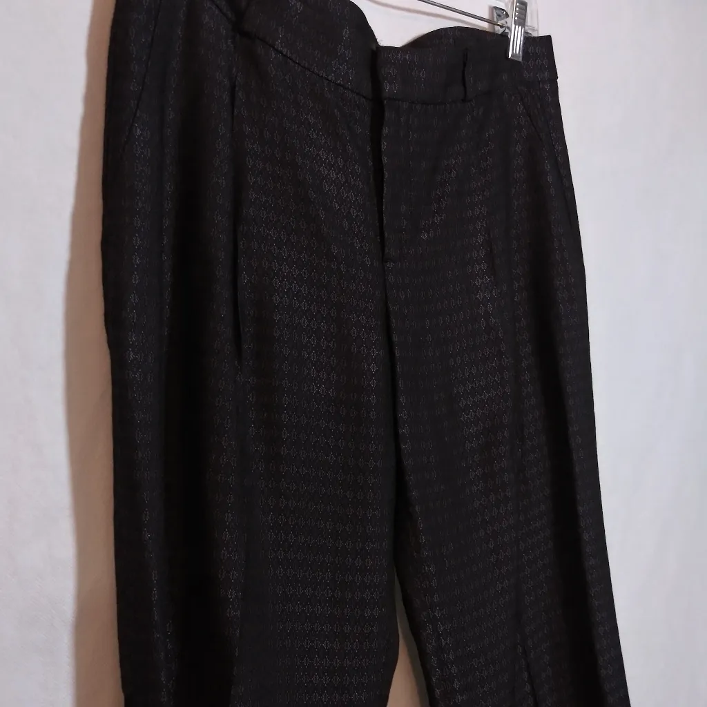 Banana Republic Avery Straight Cropped Cuff Navy Blue Geometric Print Pants Sz 4 - Image 3