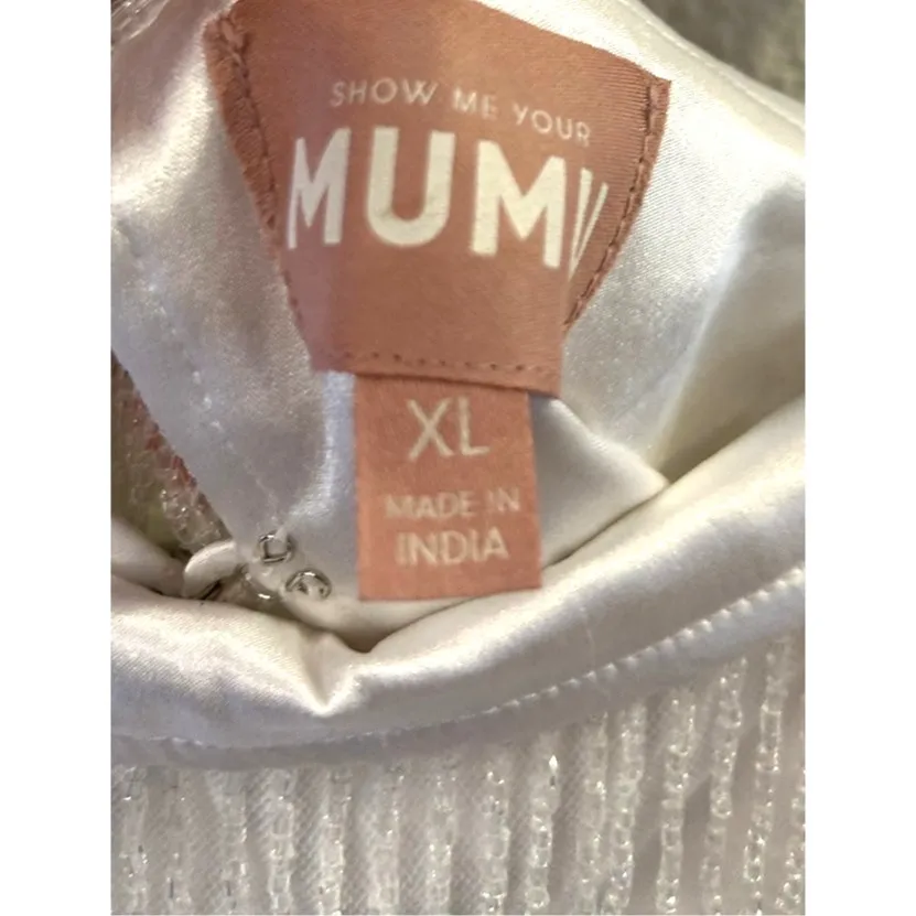 Show Me Your Mumu Swift Fringe Top in White Beaded Fringe XL - Image 4