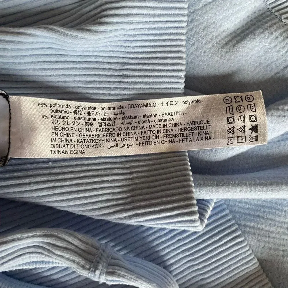 Zara Blue Ribbed Knit Seamless Crop Tank Top SZ M  #1710 - Image 8