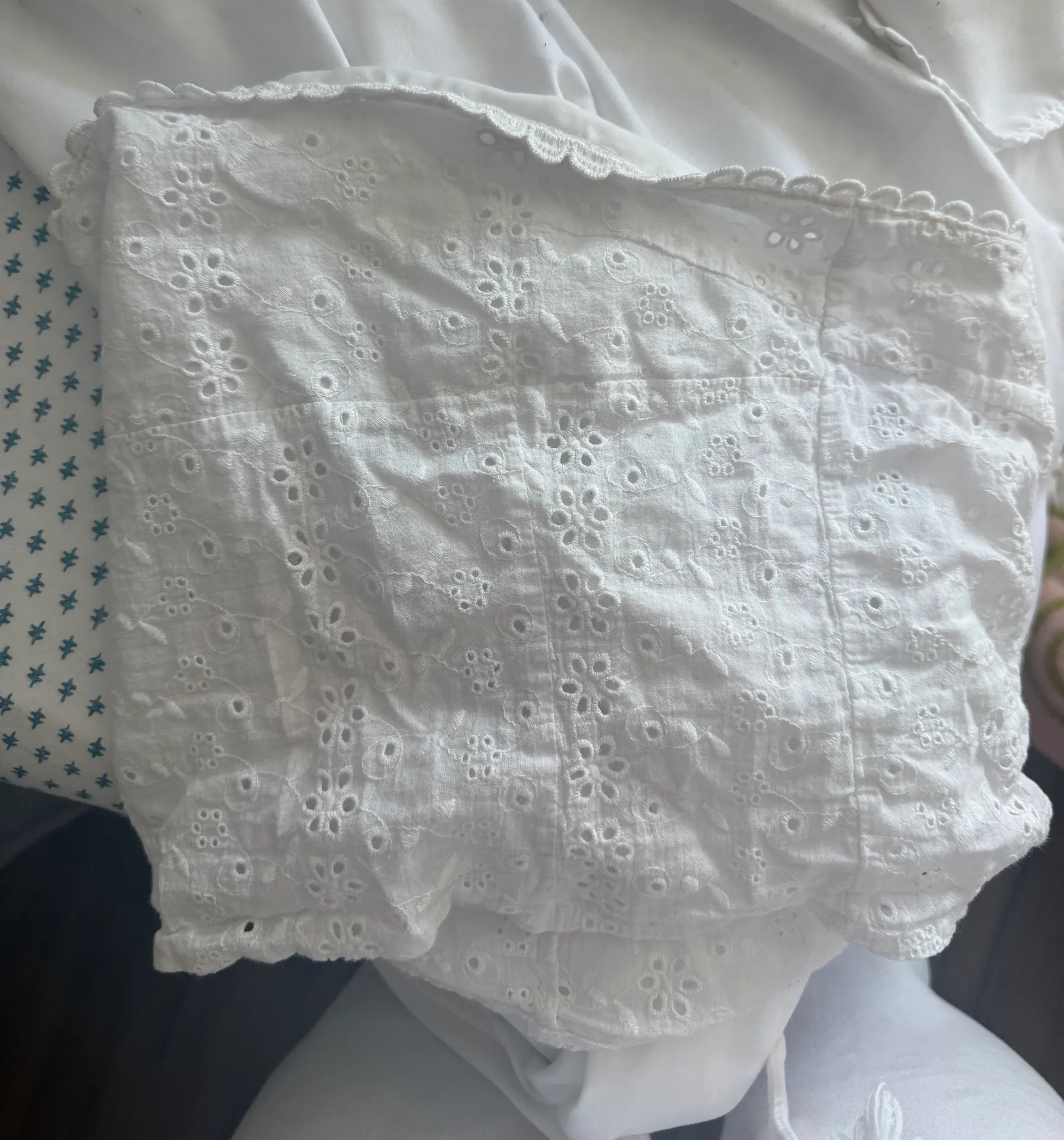 white  eyelet lace corset tube top size small medium - Image 3