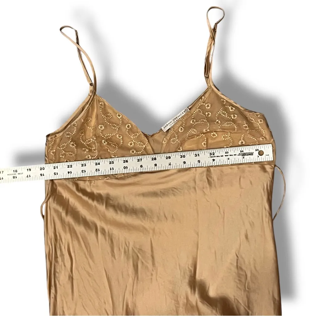 Vtg Y2K 100% Silk Babydoll Slip Dres M Cream Champagne Fairy Coquette Sarah Size M - Image 6