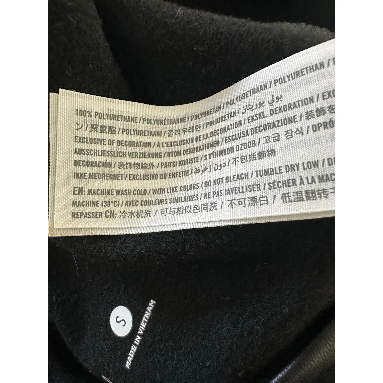 HOLLISTER faux leather fleece lined Pant leggings black Small - Image 6