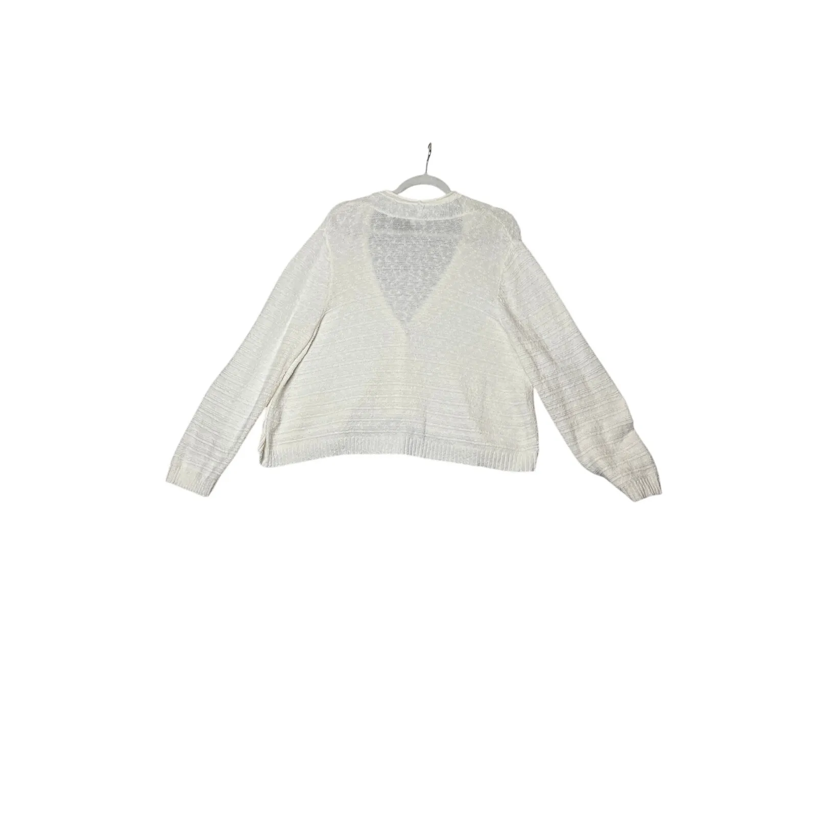 Habitat size XL cardigan button up loose knit 100% cotton cream artsy - Image 2