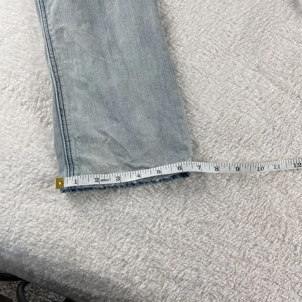 American‎ Eagle Tomgirl Jeans Womens 8 Blue Button Fly Distressed Patched Denim - Image 9