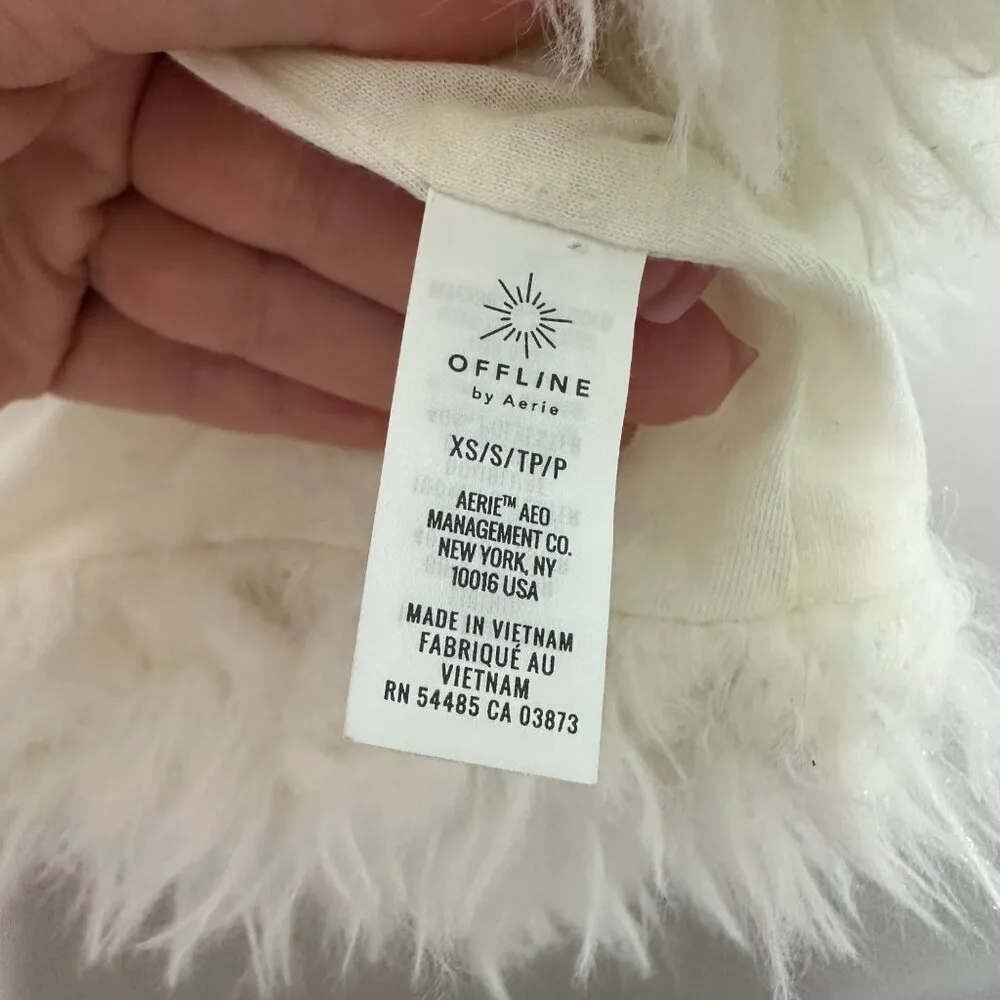 Offline by Aerie Cream Oversized Sherpa Shag Vest Women's XS/S - Image 3