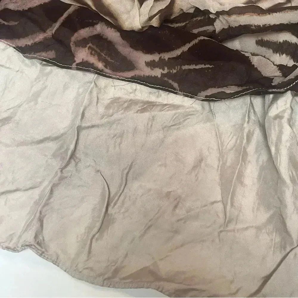 Donna Morgan 100% Silk Chiffon Strapless Animal Print Tie Dye Cocktail Dress 6 - Image 10