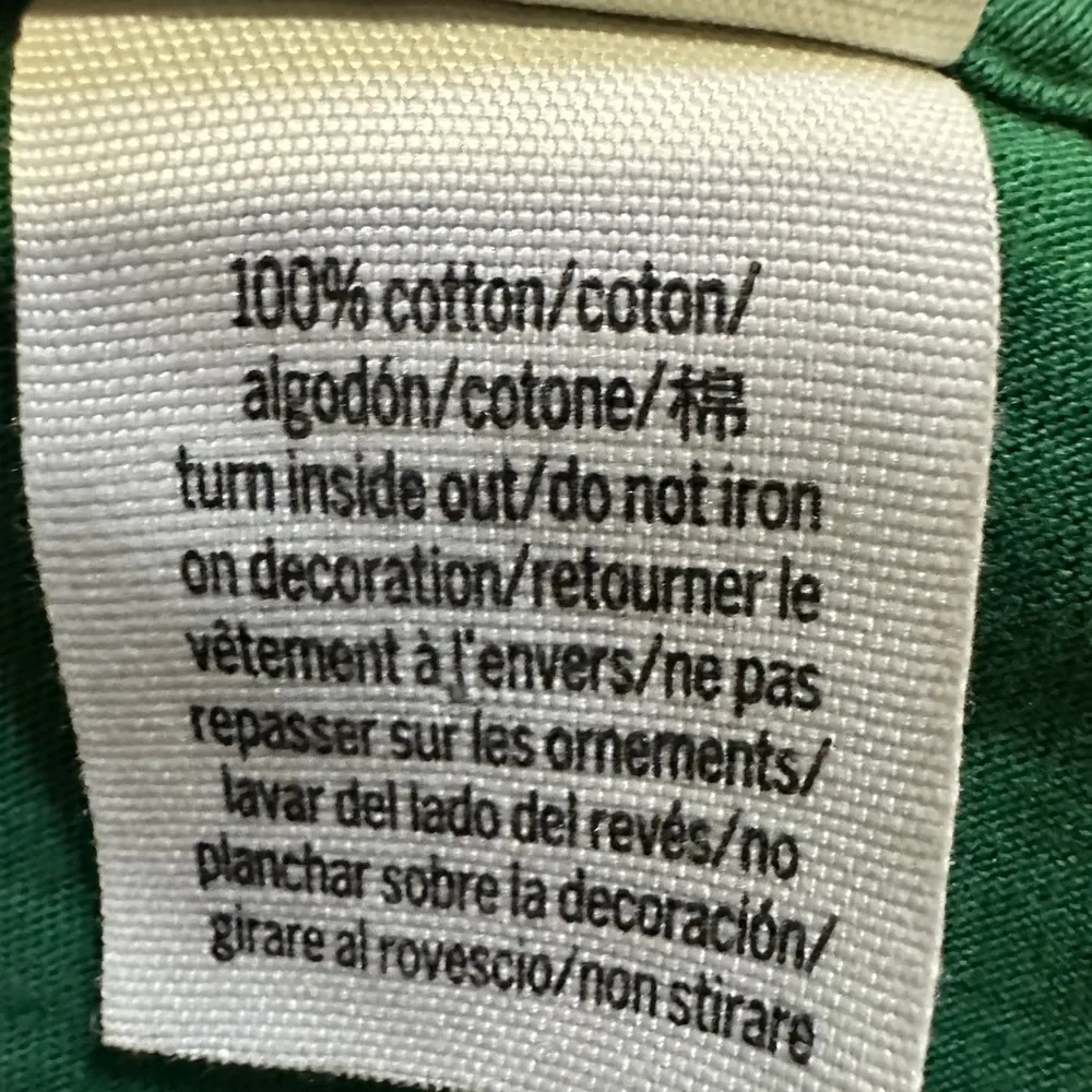 PINK Victoria's Secret Cropped Green White Long Sleeved Tee Shirt Medium - Image 15