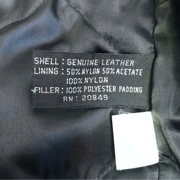 VTG 90s Y2K Oversized Belted Zip Front Black Leather Biker Bomber Jacket Coat - Image 7