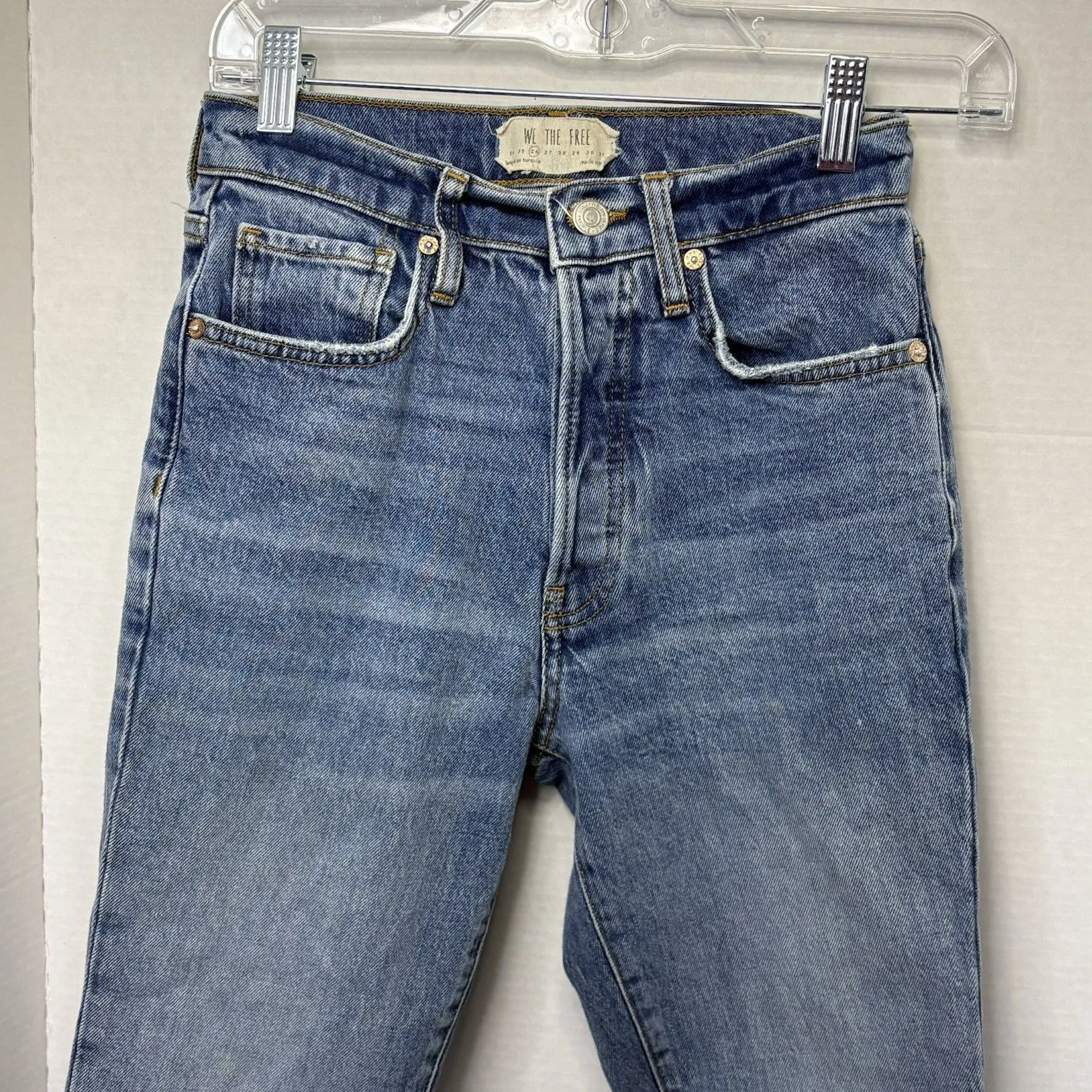 We The Free; Free People High Rise Button Fly Denim Jeans Sz 26 - Image 2