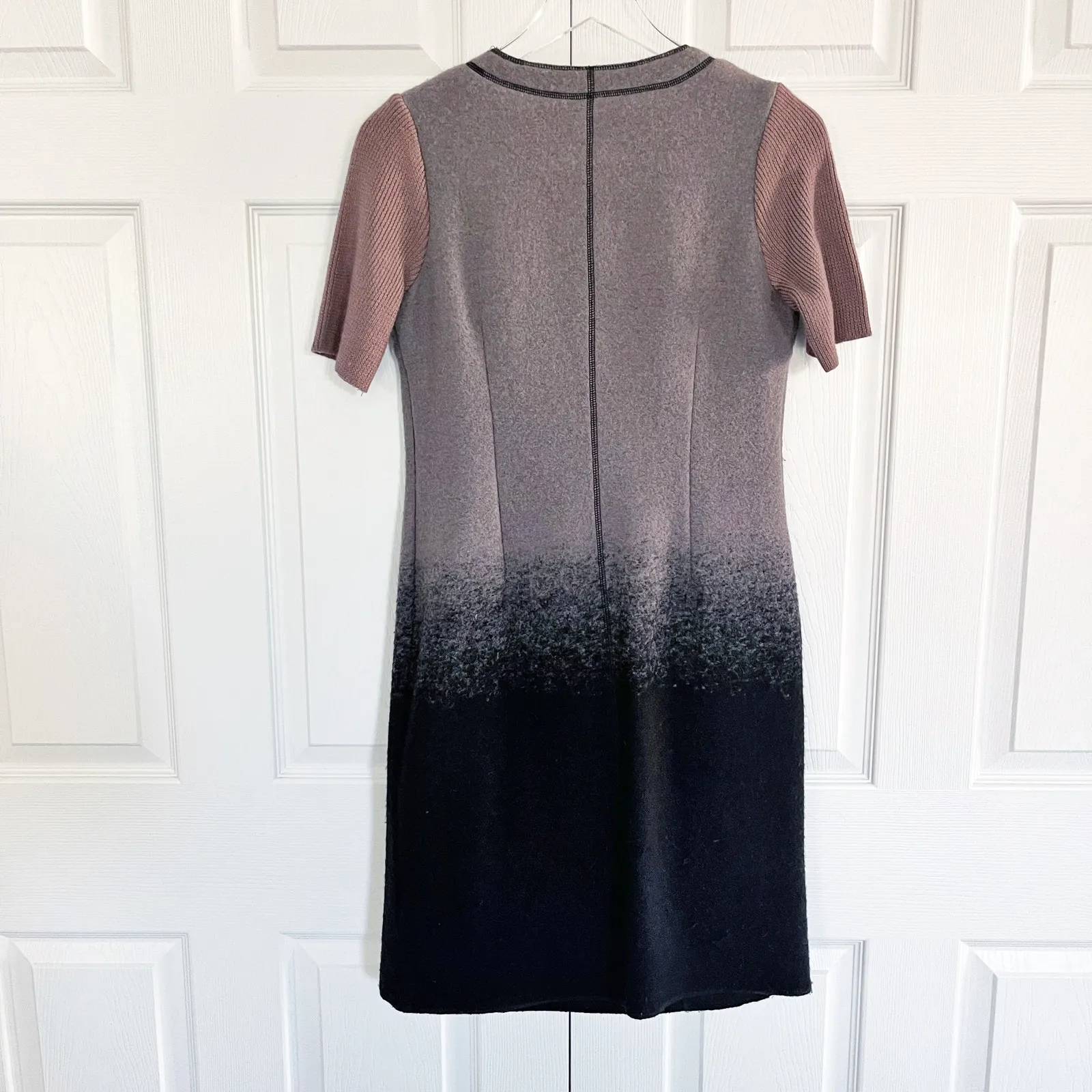 Olsen Europe Boiled Wool Blend Ombre Sheath Dress Gray - Image 6