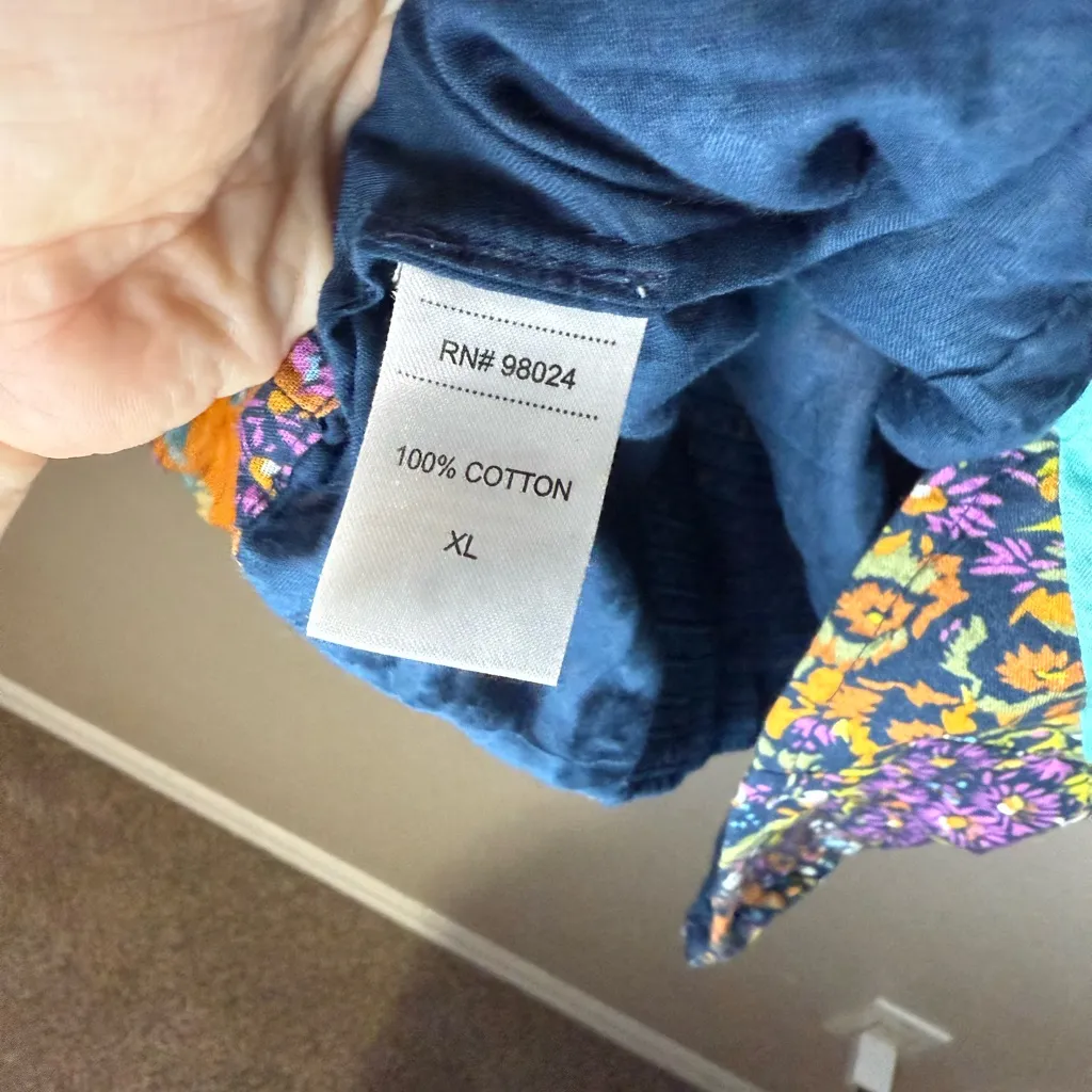Love The Label Anthropologie Patchwork floral top Orange Size XL - Image 6