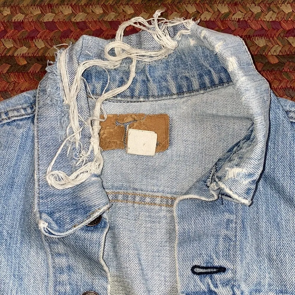 RARE VINTAGE DISTRESSED LEVIS TRUCKER JACKET WELL WORN AGED ONE OF A KIND OF - Image 5