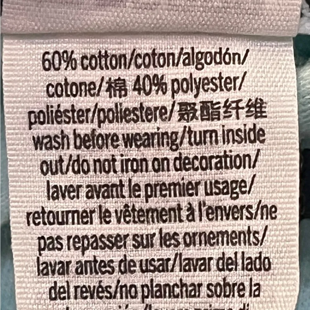 Victoria's Secret Pink Teal‎ Black Tie Dye Cropped Hooded Sweatshirt Size XS - Image 5