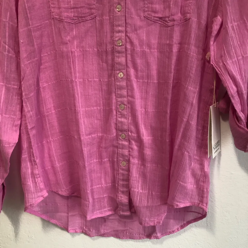 Carve Designs Dylan Textured Shirt pink size xs tunic beach coverup NWT - Image 3
