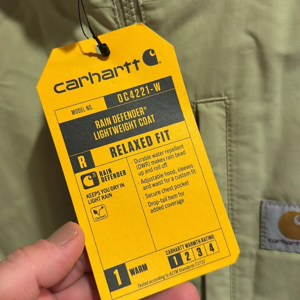 Carhartt Women's jacket Green clay XS hoodie zip up rain defender repellent NEW - Image 6